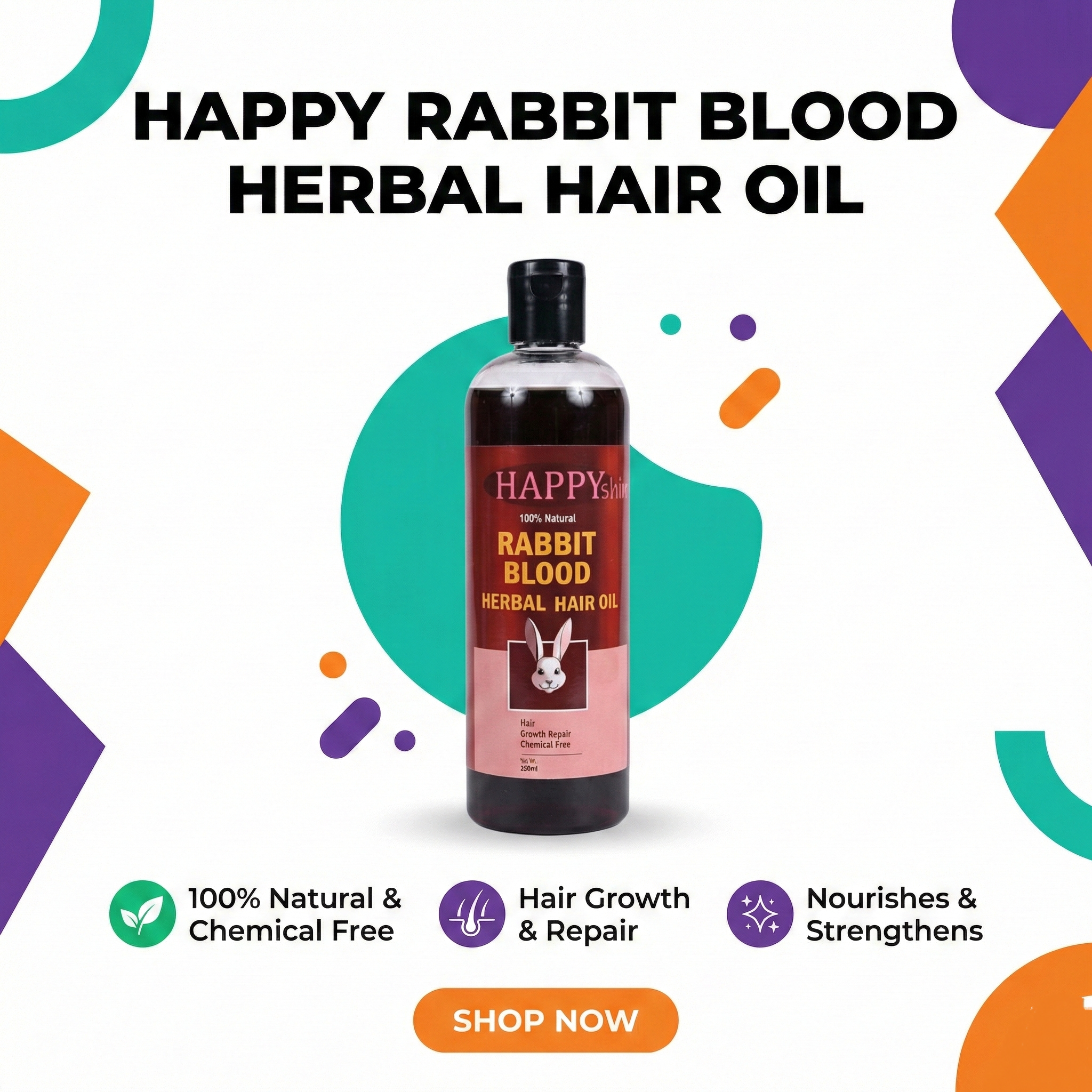 Rabbit Blood Herbal Hari oil (Best selling )