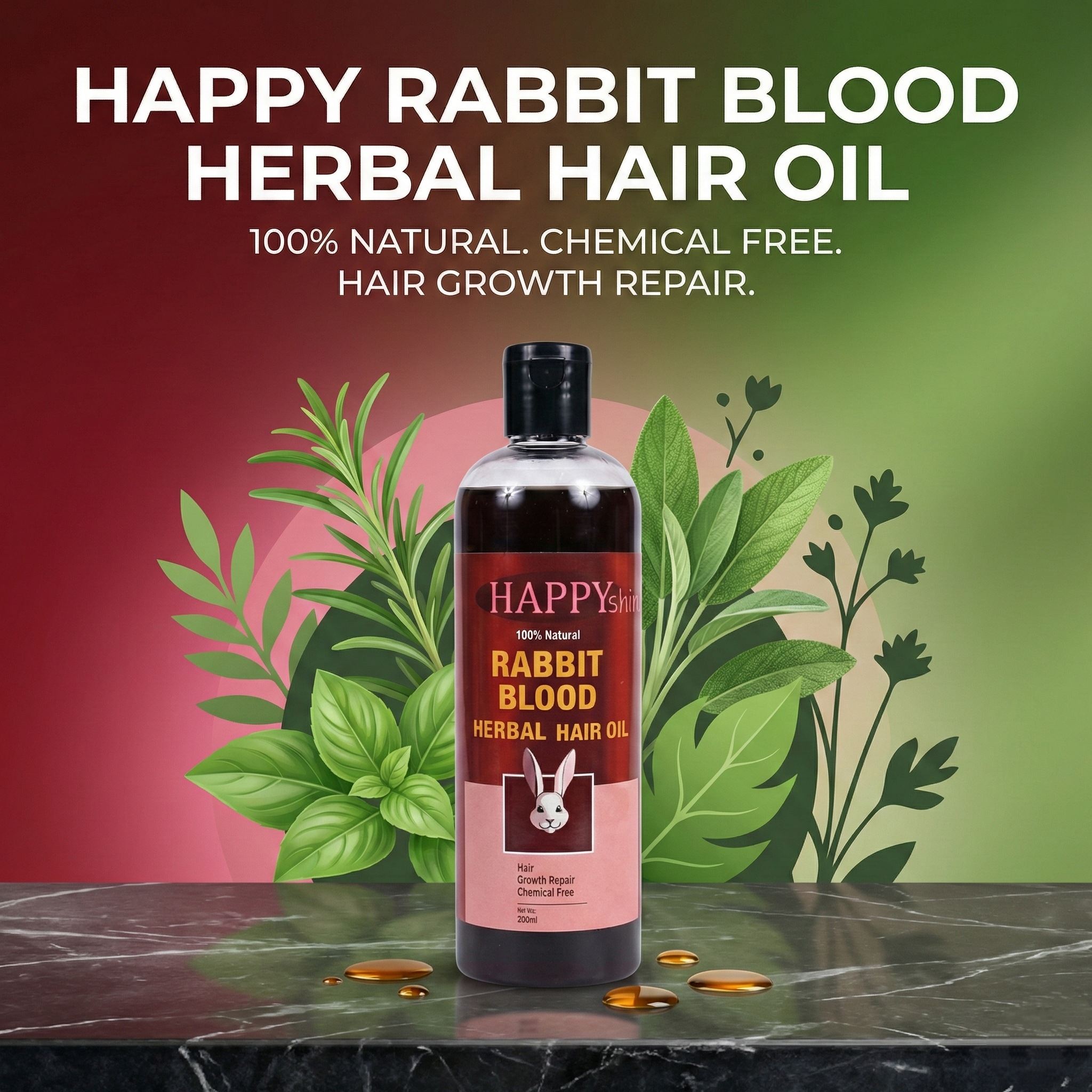 Rabbit Blood Herbal Hari oil (Best selling )